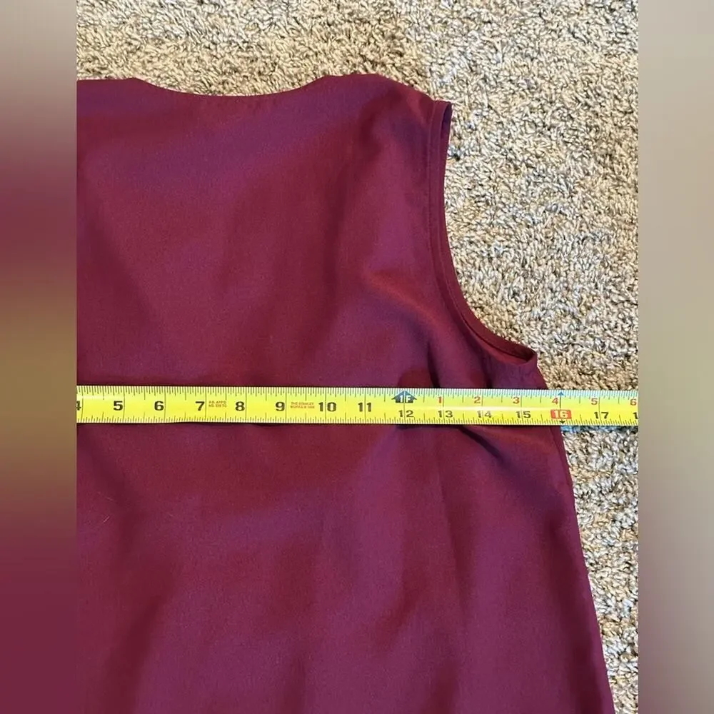J. Crew Burgundy Ruffled Bib Collar Blouse XXS - Picture 5 of 6